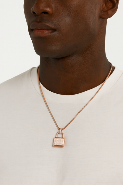 Diamond Lock Pendant Necklace