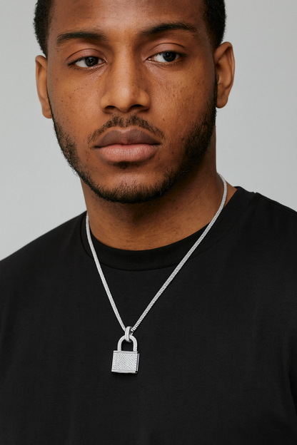Diamond Lock Pendant Necklace