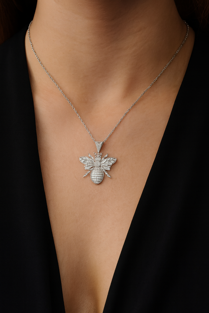 Bee Diamond Pendant Necklace