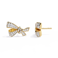 1.0 CTW round lab-grown diamond bow stud earrings in white gold