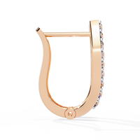 0.4 CTW baguette and round diamond sculptural hoop earrings in Rose Gold, side view – Lunéa Paris