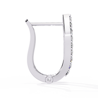 0.4 CTW baguette and round diamond sculptural hoop earrings in White Gold, side view – Lunéa Paris