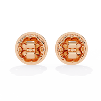 1.5 CTW marquise and round diamond floral halo stud earrings in Rose Gold, rear view – Lunéa Paris
