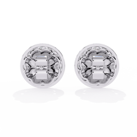 1.5 CTW marquise and round diamond floral halo stud earrings in White Gold, rear view – Lunéa Paris