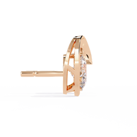 1.3 CTW oval diamond sculptural swirl stud earrings in Rose Gold, side view – Lunéa Paris