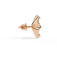 0.1 CTW round diamond fluted floral stud earrings in Rose Gold, side view – Lunéa Paris