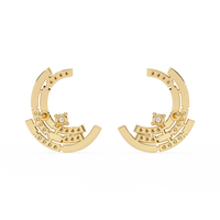 0.2 CTW round diamond sculptural swirl stud earrings in White Gold, angled view – Lunéa Paris