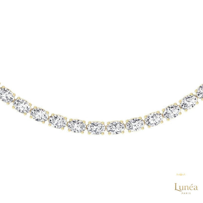 East-West Oval Diamond Tennis Necklace