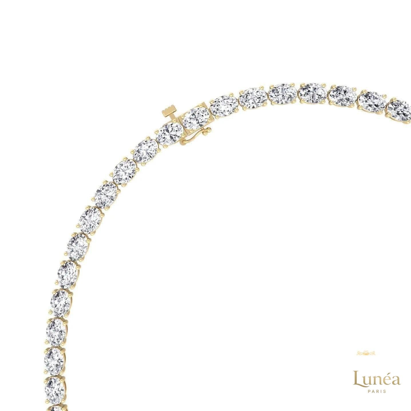 East-West Oval Diamond Tennis Necklace