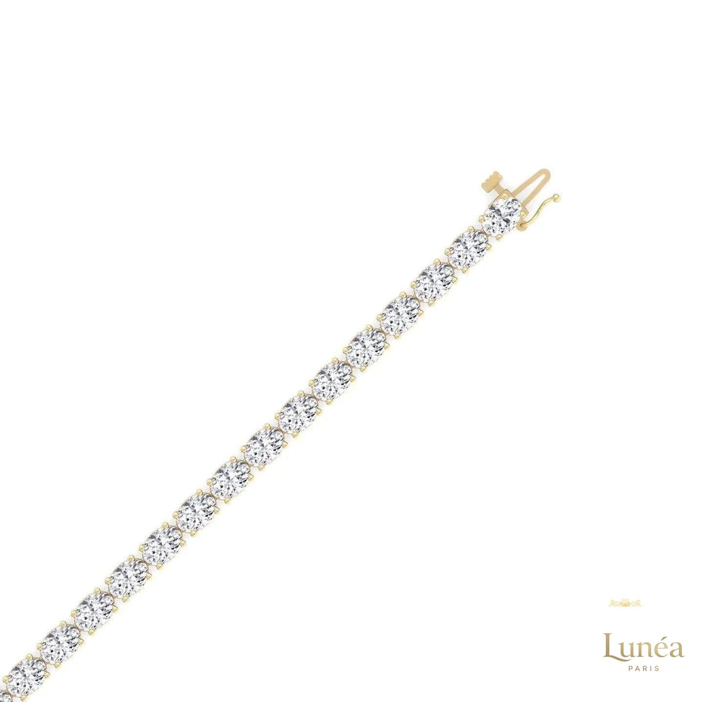 East-West Oval Diamond Tennis Necklace