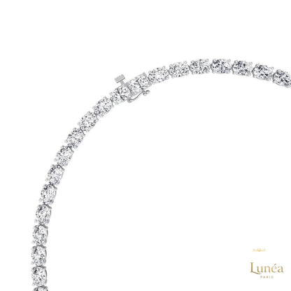 East-West Oval Diamond Tennis Necklace