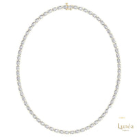 East-West Oval Diamond Tennis Necklace
