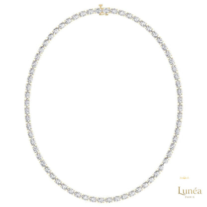 East-West Oval Diamond Tennis Necklace