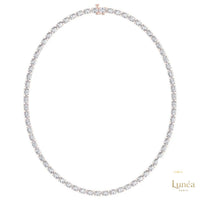 East-West Oval Diamond Tennis Necklace