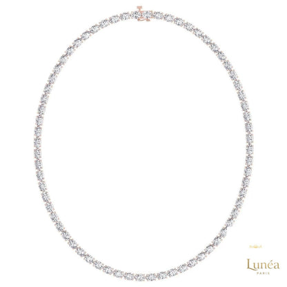 East-West Oval Diamond Tennis Necklace