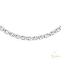 East-West Oval Diamond Tennis Necklace