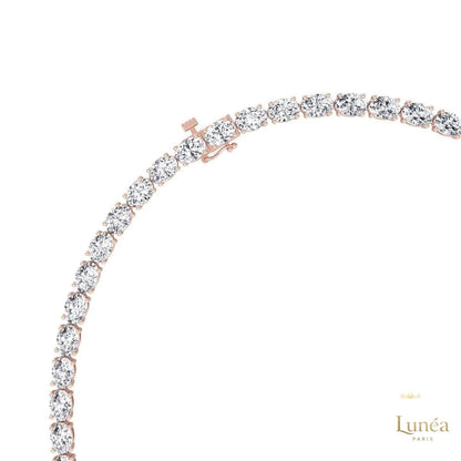 East-West Oval Diamond Tennis Necklace