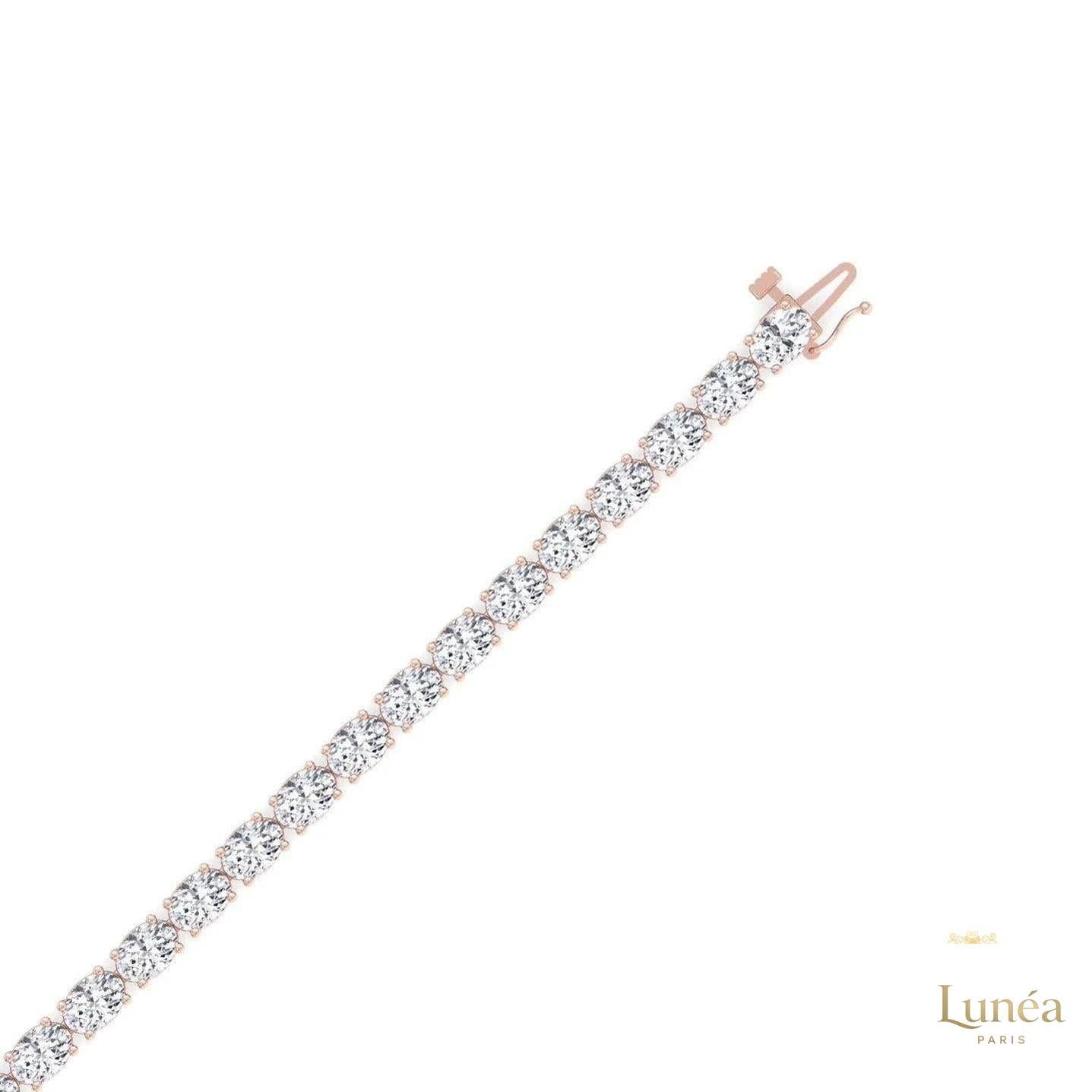East-West Oval Diamond Tennis Necklace