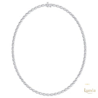 East-West Oval Diamond Tennis Necklace