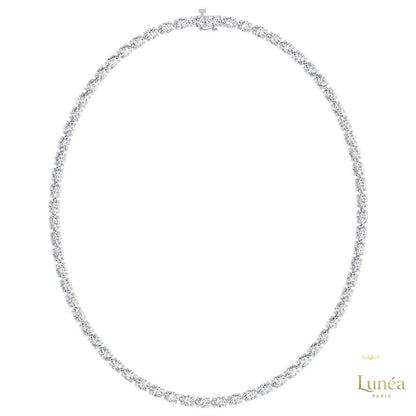 East-West Oval Diamond Tennis Necklace