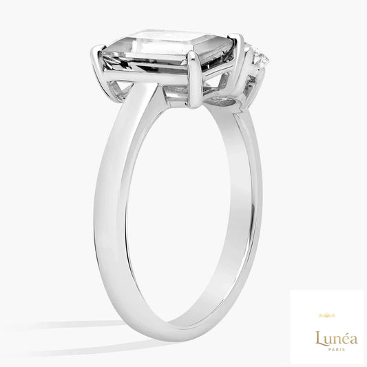 Emerald & Pear Lab Diamond Ring