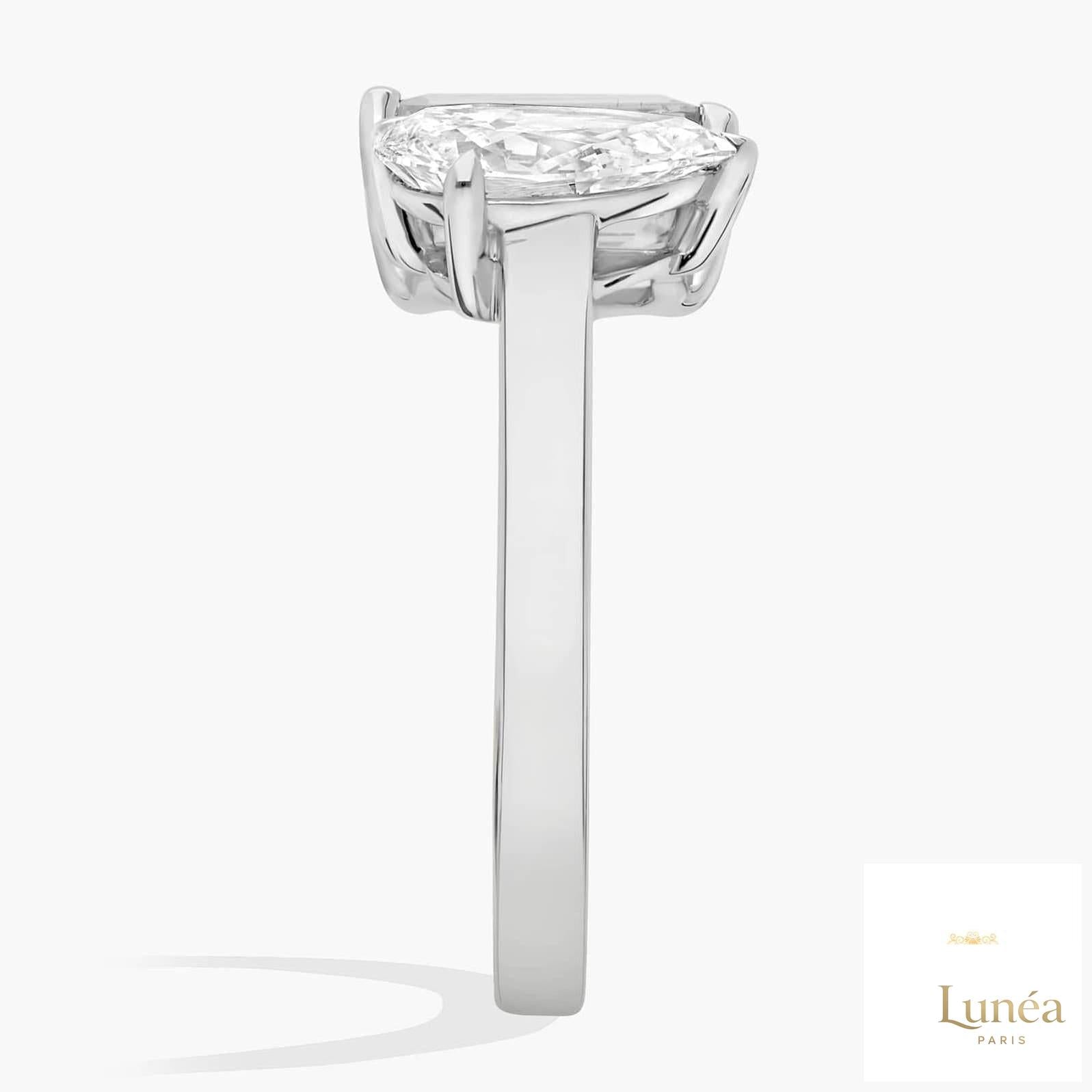 Emerald & Pear Lab Diamond Ring