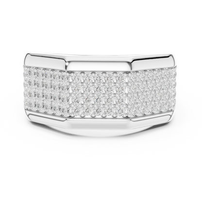 1.20 CTW Multi-Row Round Lab-Grown Diamond Wide Men’s Band in 14K Gold