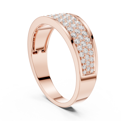 0.93 CTW Multi-Row Pavé Lab-Grown Diamond Wide Men’s Band in 14K Gold