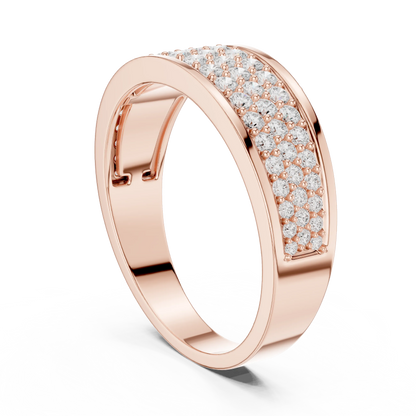 0.93 CTW Multi-Row Pavé Lab-Grown Diamond Wide Men’s Band in 14K Gold