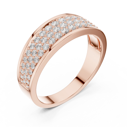 0.93 CTW Multi-Row Pavé Lab-Grown Diamond Wide Men’s Band in 14K Gold
