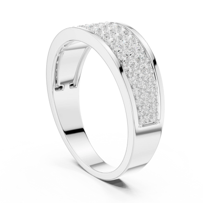 0.93 CTW Multi-Row Pavé Lab-Grown Diamond Wide Men’s Band in 14K Gold