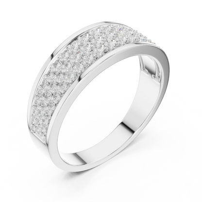 0.93 CTW Multi-Row Pavé Lab-Grown Diamond Wide Men’s Band in 14K Gold