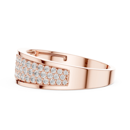 0.93 CTW Multi-Row Pavé Lab-Grown Diamond Wide Men’s Band in 14K Gold