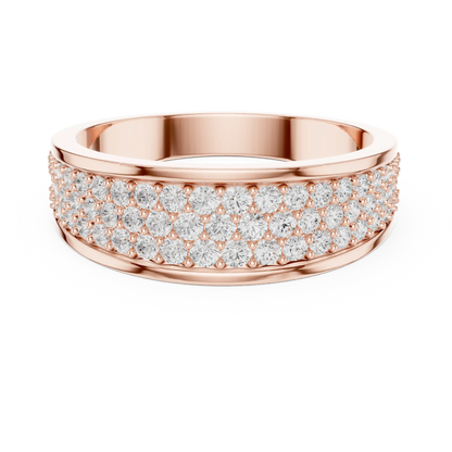 0.93 CTW Multi-Row Pavé Lab-Grown Diamond Wide Men’s Band in 14K Gold