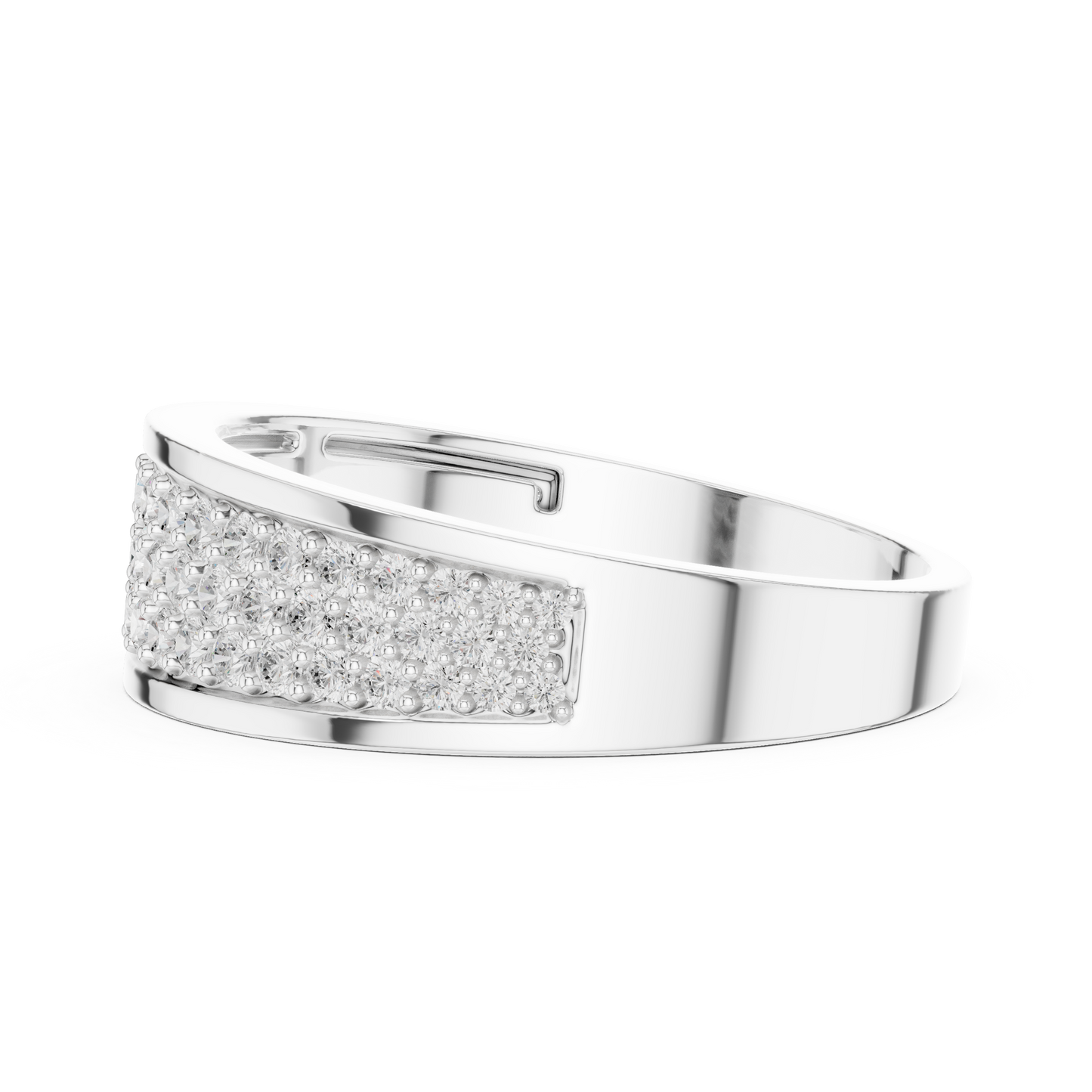 0.93 CTW Multi-Row Pavé Lab-Grown Diamond Wide Men’s Band in 14K Gold