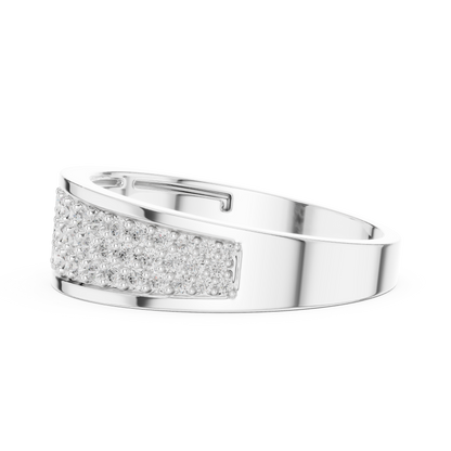 0.93 CTW Multi-Row Pavé Lab-Grown Diamond Wide Men’s Band in 14K Gold