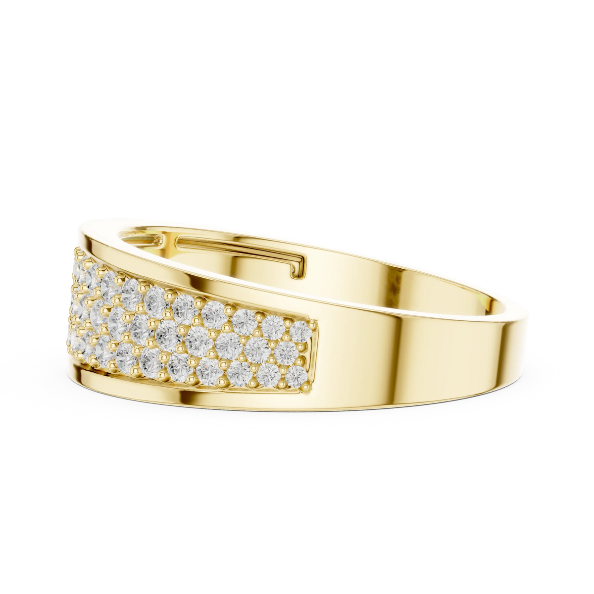 0.93 CTW Multi-Row Pavé Lab-Grown Diamond Wide Men’s Band in 14K Gold
