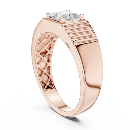 0.78 CT Princess-Cut Lab-Grown Diamond Men’s Ring in 14K Gold