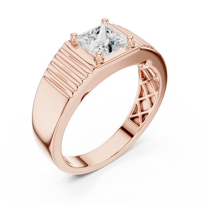 0.78 CT Princess-Cut Lab-Grown Diamond Men’s Ring in 14K Gold