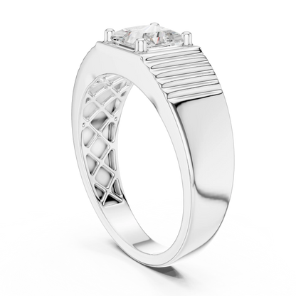 0.78 CT Princess-Cut Lab-Grown Diamond Men’s Ring in 14K Gold