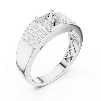 0.78 CT Princess-Cut Lab-Grown Diamond Men’s Ring in 14K Gold