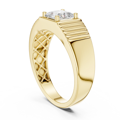 0.78 CT Princess-Cut Lab-Grown Diamond Men’s Ring in 14K Gold