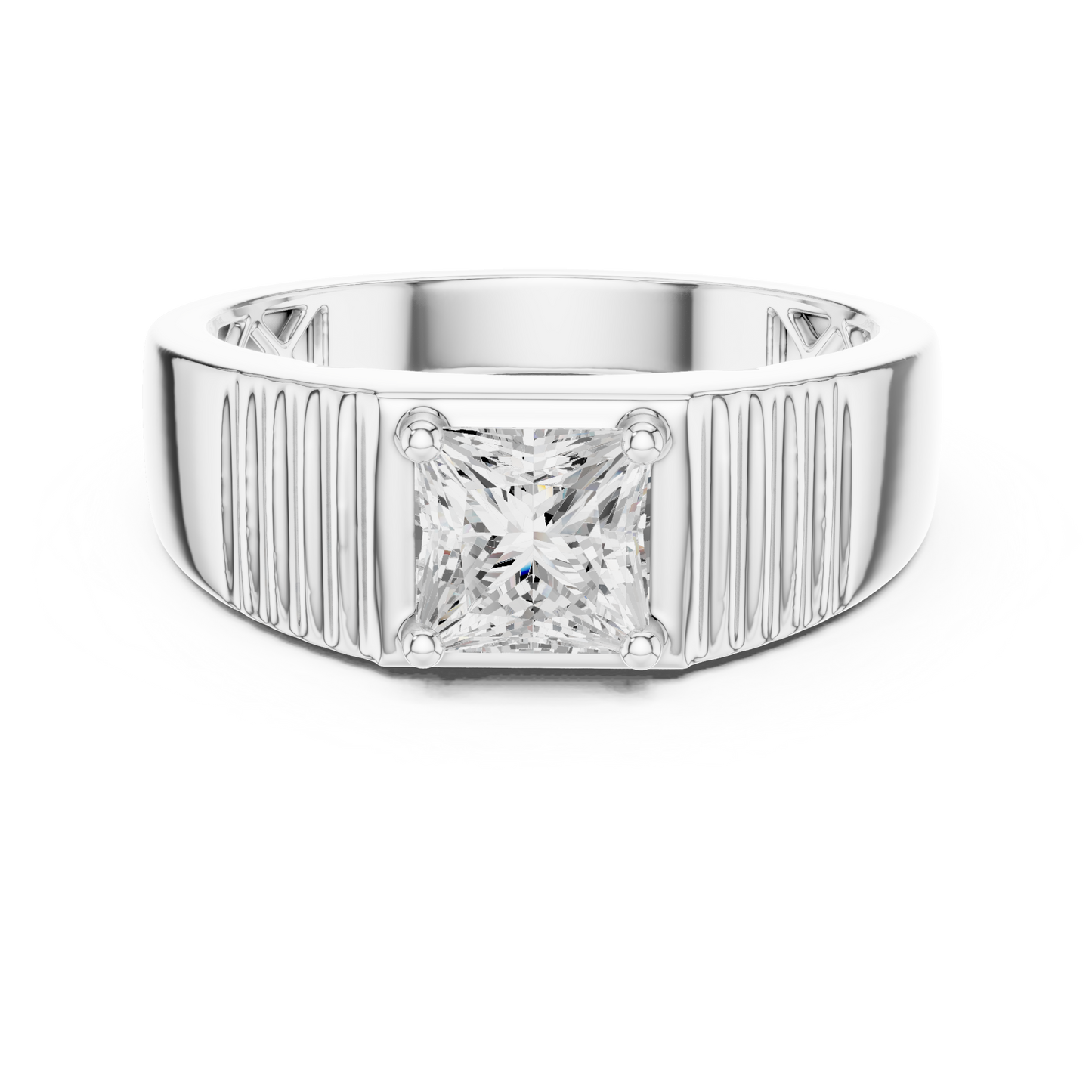 0.78 CT Princess-Cut Lab-Grown Diamond Men’s Ring in 14K Gold