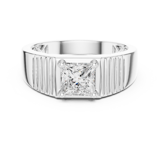 0.78 CT Princess-Cut Lab-Grown Diamond Men’s Ring in 14K Gold
