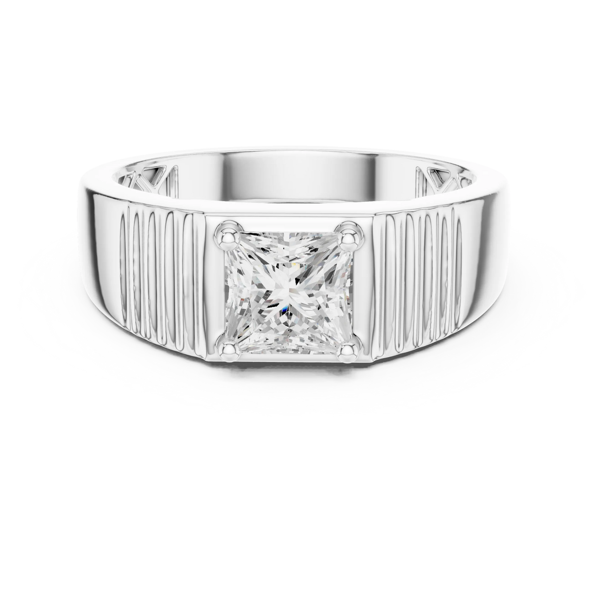 0.78 CT Princess-Cut Lab-Grown Diamond Men’s Ring in 14K Gold