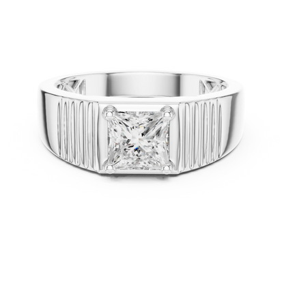 0.78 CT Princess-Cut Lab-Grown Diamond Men’s Ring in 14K Gold