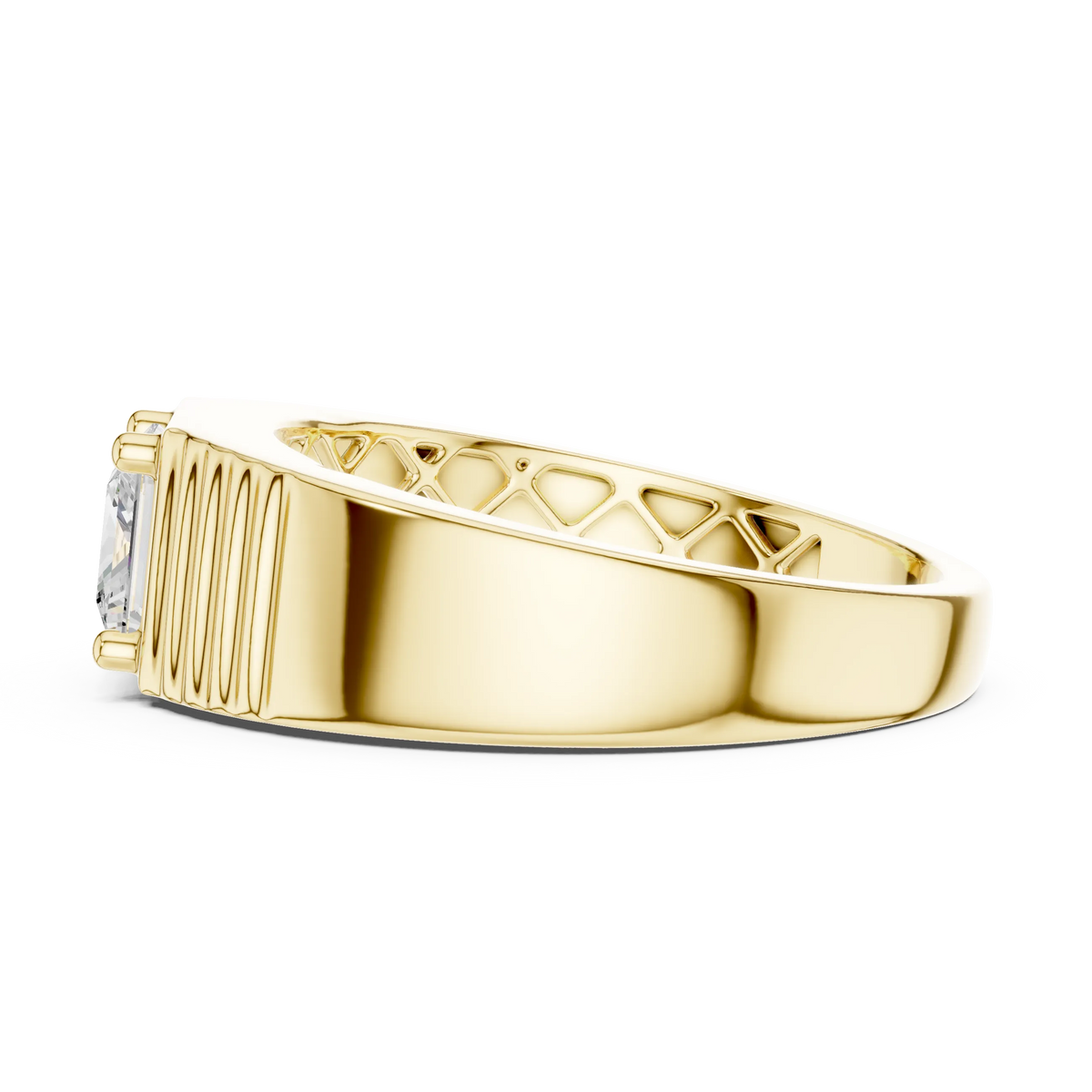 0.78 CT Princess-Cut Lab-Grown Diamond Men’s Ring in 14K Gold