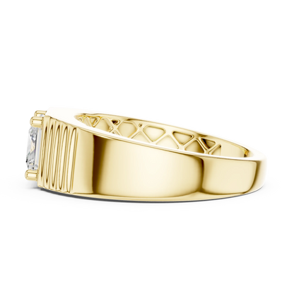 0.78 CT Princess-Cut Lab-Grown Diamond Men’s Ring in 14K Gold
