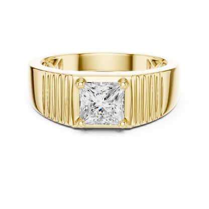 0.78 CT Princess-Cut Lab-Grown Diamond Men’s Ring in 14K Gold
