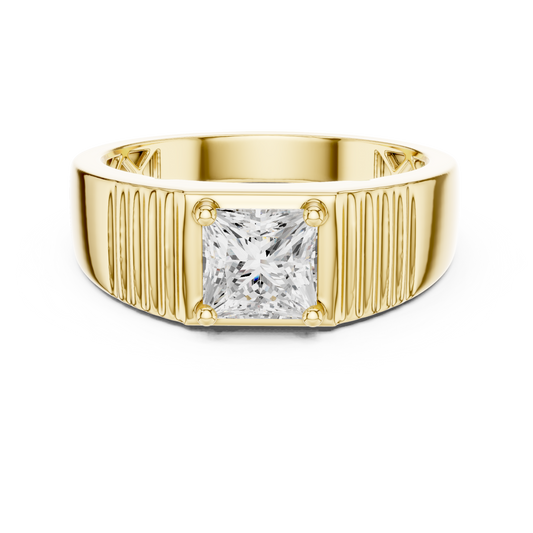 0.78 CT Princess-Cut Lab-Grown Diamond Men’s Ring in 14K Gold